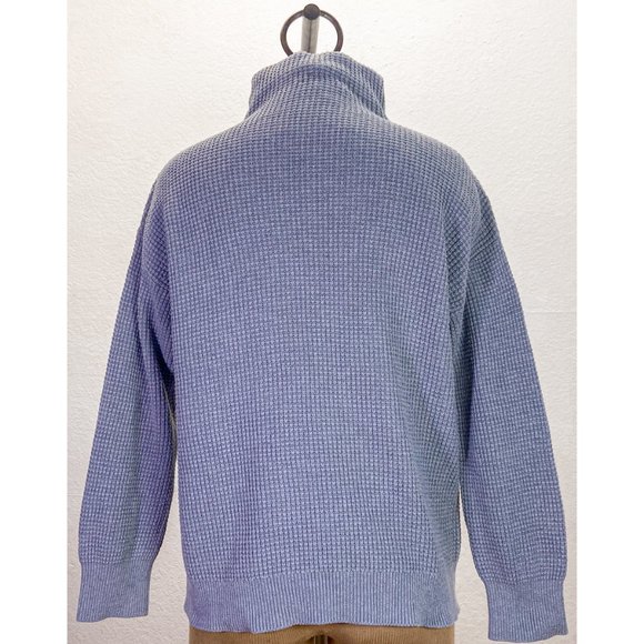 EUC Michael Kors Grey Cotton Turtleneck Midweight Knit Textured Logo Sweater - Picture 3 of 7